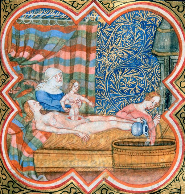 barndomimiddelalderen birth of caesar royal16gvii  British Library  PD