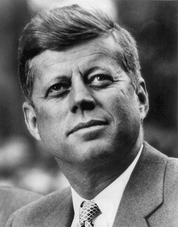 John F  Kennedy  White House photo portrait  looking up